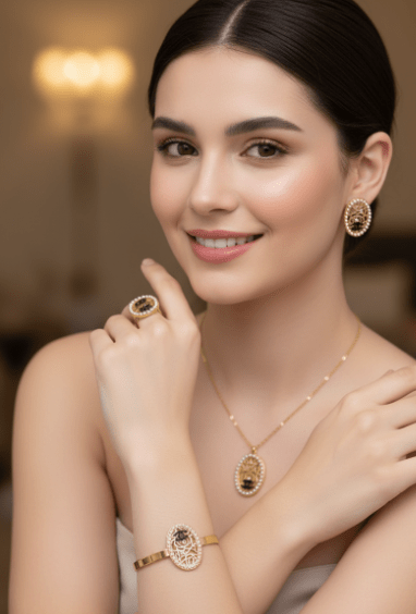 Vintage Rose Emblem Jewelry Set - Zambeel