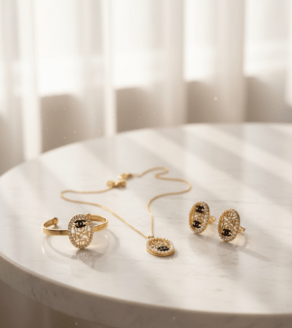 Vintage Rose Emblem Jewelry Set - Zambeel