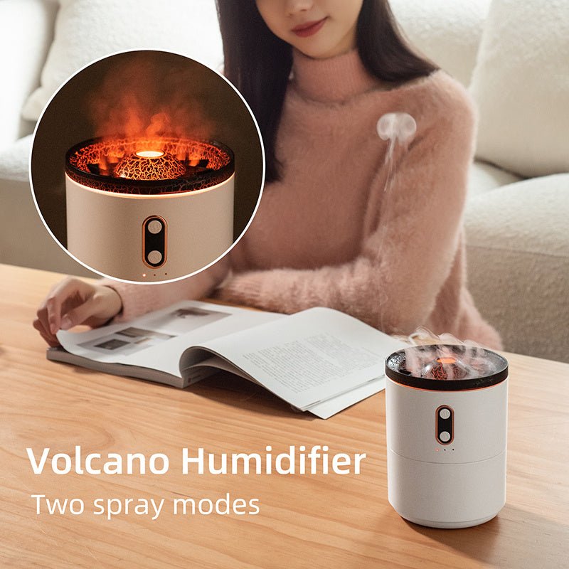 Volcanic Flame Aroma Essential Oil Diffuser USB Portable Jellyfish Air Humidifier Night Light Lamp Fragrance Humidifier - Zambeel