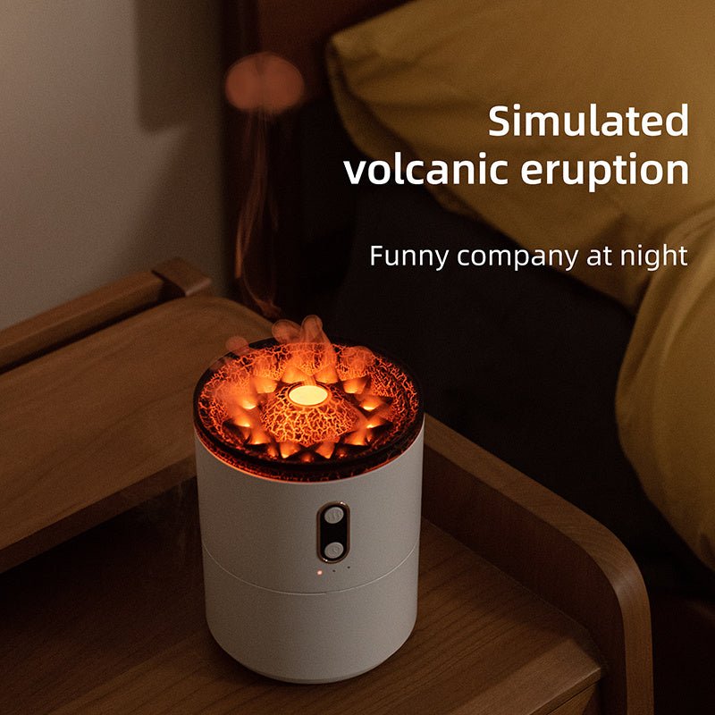 Volcanic Flame Aroma Essential Oil Diffuser USB Portable Jellyfish Air Humidifier Night Light Lamp Fragrance Humidifier - Zambeel