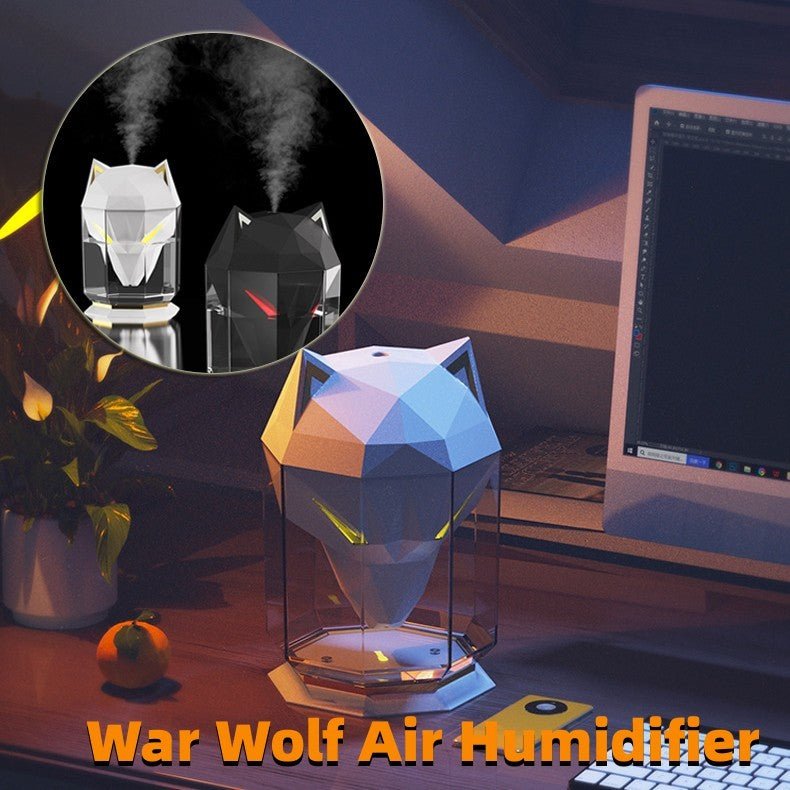 War Wolf Air Humidifier Ultrasonic Air Diffuser Colorful Lights Humidifier Air Nano Spray Home Desktop Supplies - Zambeel