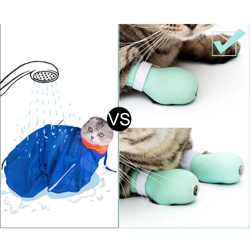 Wash Cat Feet Set Cat Bath Supplies Hold Cat Artifact - Zambeel