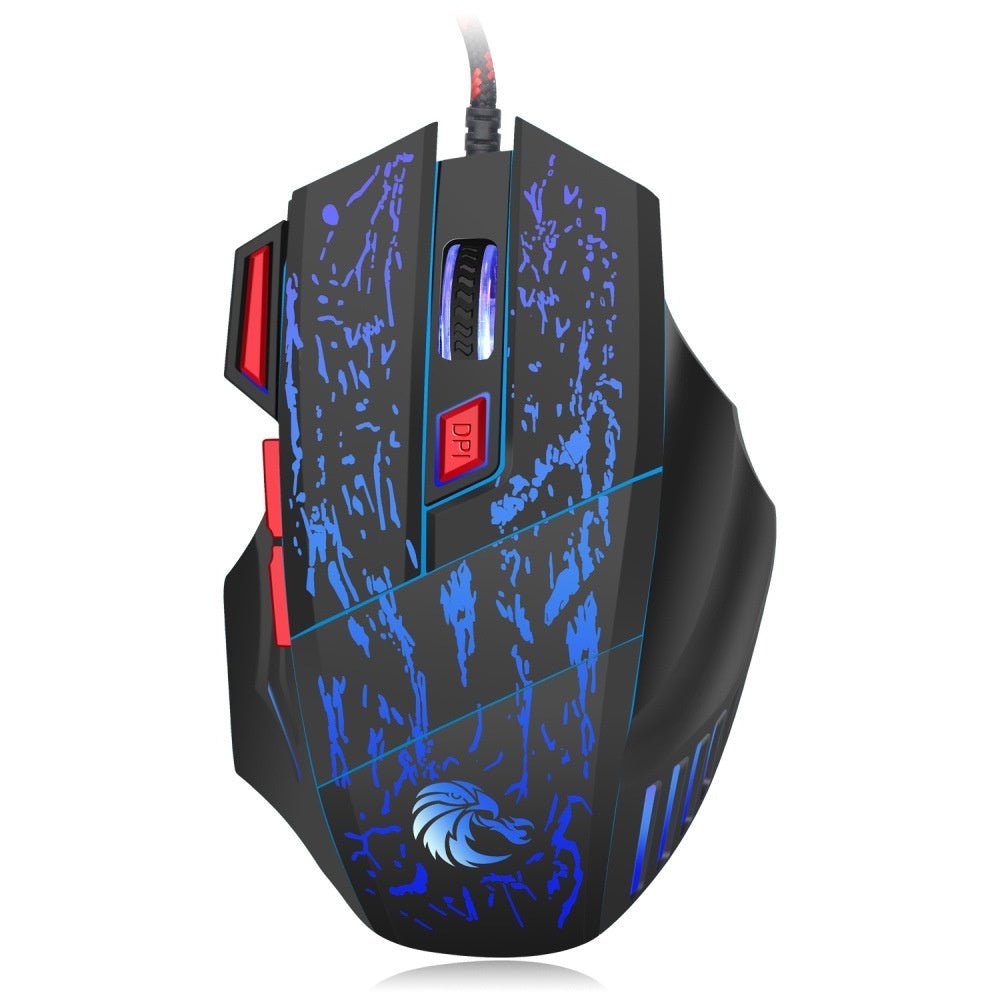 Water Crack Colorful Luminous Game Mouse Wired Mouse - Zambeel