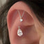 Water Drop Zircon Ear Studs High - Grade Silver Plated - Zambeel