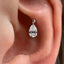 Water Drop Zircon Ear Studs High - Grade Silver Plated - Zambeel