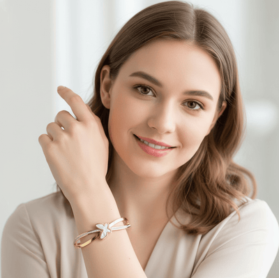White Enamel Butterfly Bangle - Zambeel