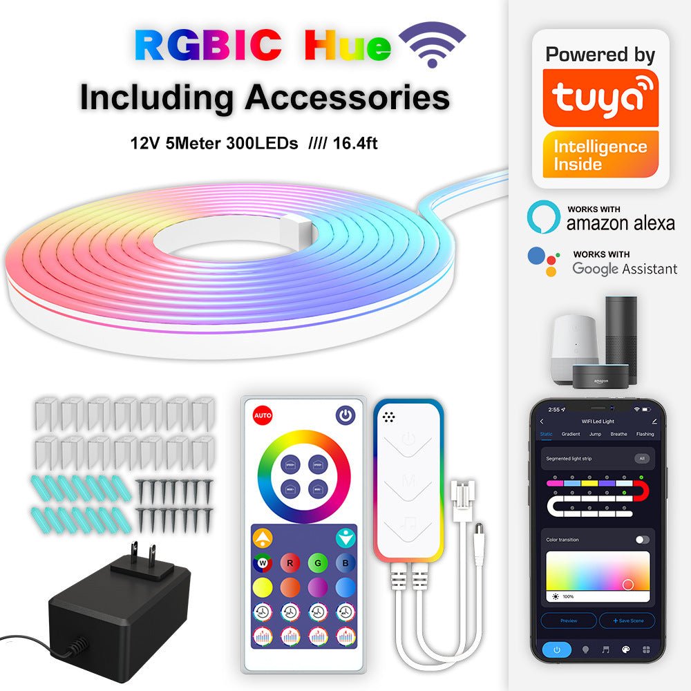 WiFi Smart DIY Modeling Music Neon Light With Music Light Bar Music Remote Control Horse Running Light - Zambeel