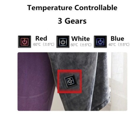 Winter Flannel Heated Blanket Cold Protection Body Warmer Usb Heated Warm Shawl Electric Heated Plush Blanket - Zambeel