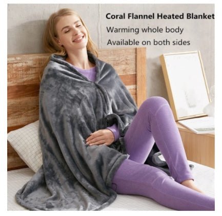 Winter Flannel Heated Blanket Cold Protection Body Warmer Usb Heated Warm Shawl Electric Heated Plush Blanket - Zambeel