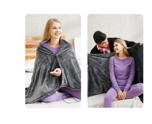 Winter Flannel Heated Blanket Cold Protection Body Warmer Usb Heated Warm Shawl Electric Heated Plush Blanket - Zambeel