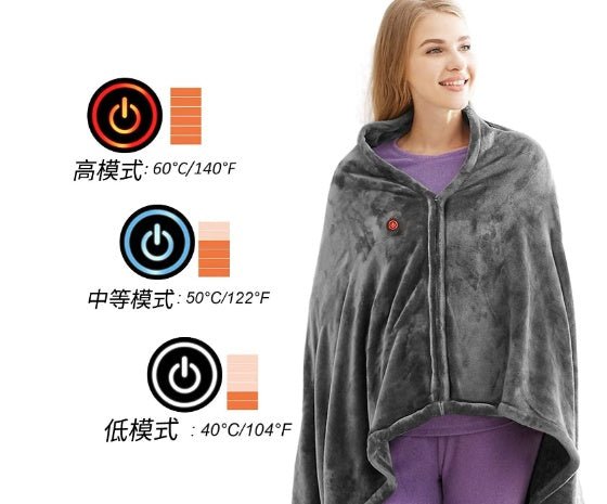 Winter Flannel Heated Blanket Cold Protection Body Warmer Usb Heated Warm Shawl Electric Heated Plush Blanket - Zambeel