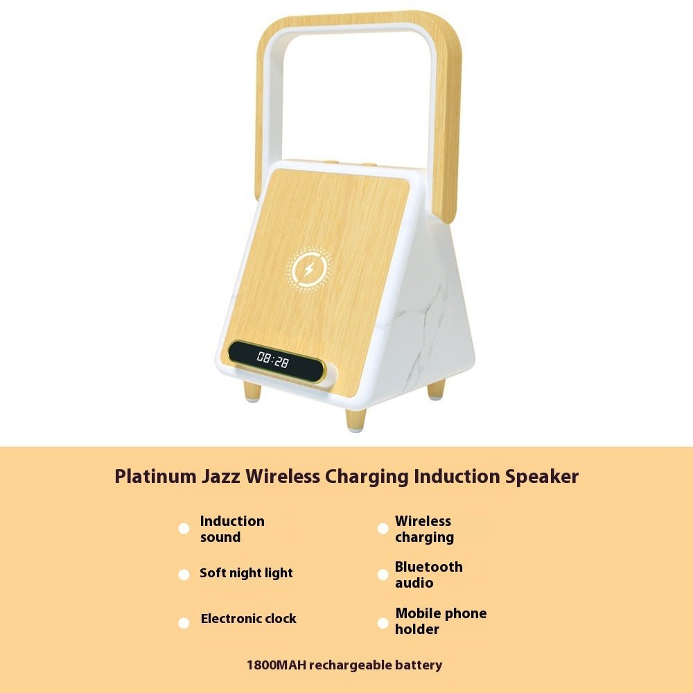 Wireless Charging Induction Bluetooth Speaker Small Night Lamp - Zambeel