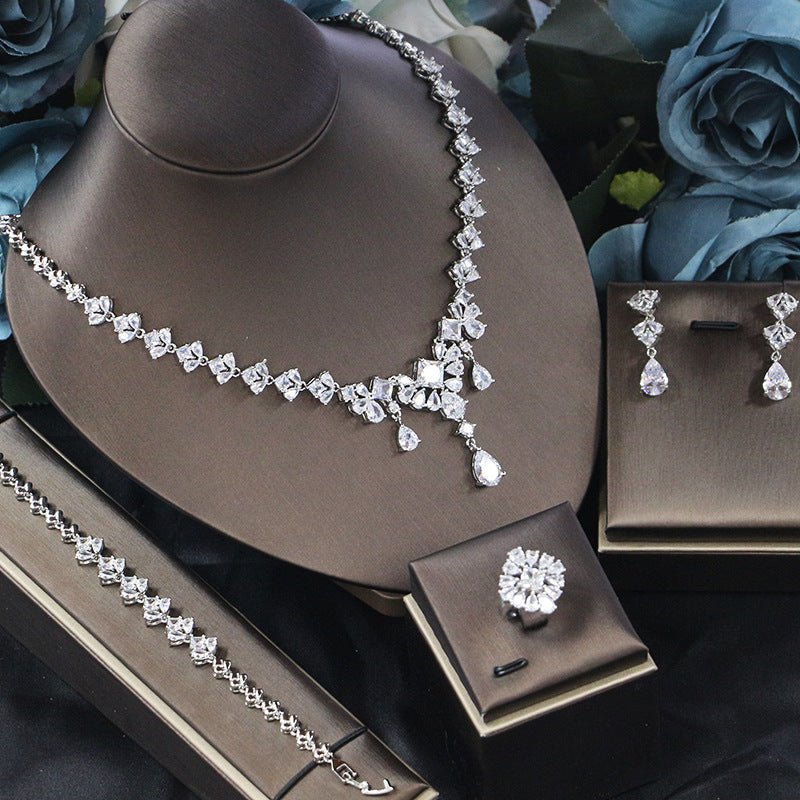 Women's Fashion Personalized Zircon Ornament Suit - Zambeel