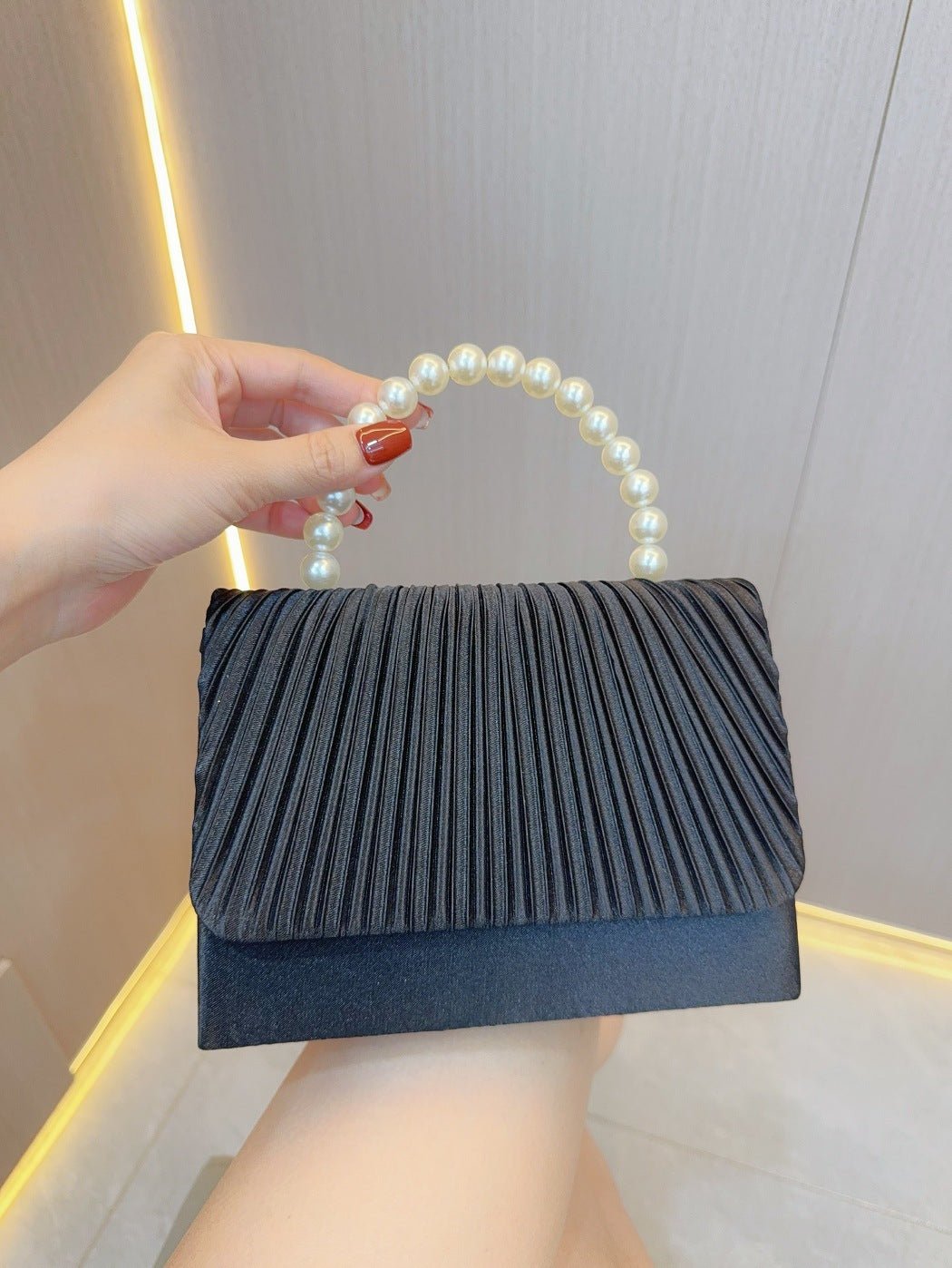 Women's Fashion Pleated Evening Bag - Zambeel