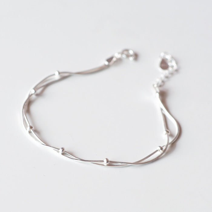 Women's Korean - style Fashion Simple Small Balls Bracelet Temperamental Sterling Silver Ornament - Zambeel