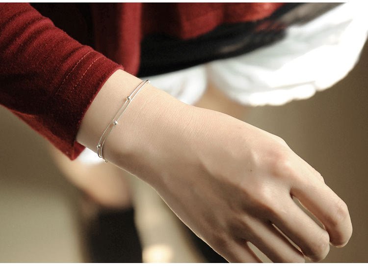 Women's Korean - style Fashion Simple Small Balls Bracelet Temperamental Sterling Silver Ornament - Zambeel