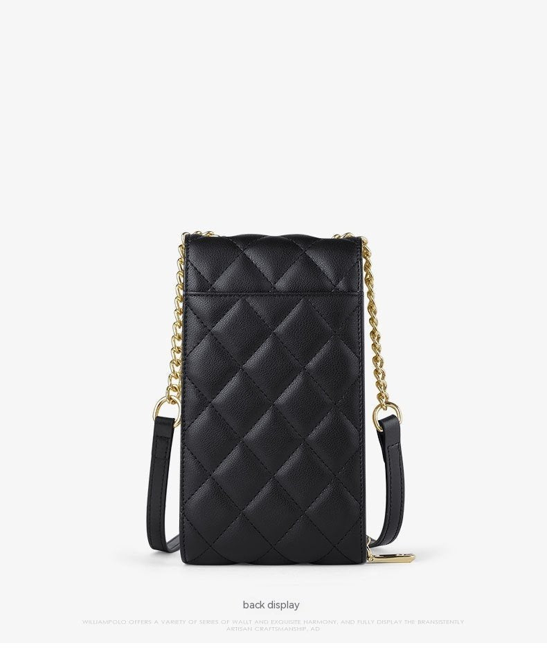 Women's Leather Mini Women's Bag Classic Mobile Phone Bag Messenger Bag - Zambeel