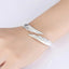 Women's Stylish Opening White Copper Silver - plated Bracelet Angel Wings - Zambeel