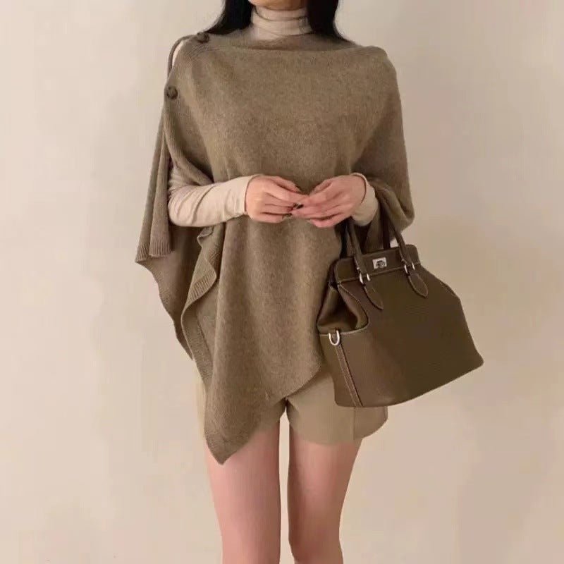 Women's Wool Slant Cape Scarf - Zambeel