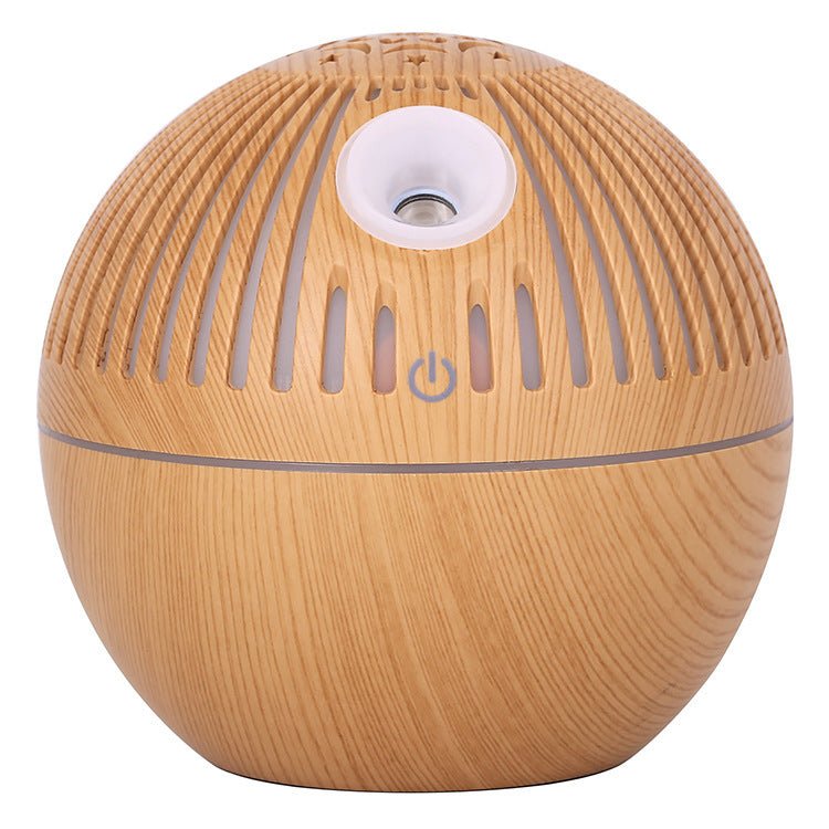 Wood Grain Humidifier Wood Grain Aroma Diffuser 7 Color Light Hollow Essential Oil - Zambeel