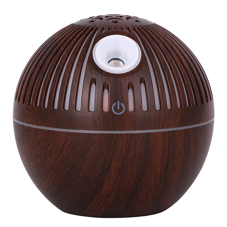 Wood Grain Humidifier Wood Grain Aroma Diffuser 7 Color Light Hollow Essential Oil - Zambeel