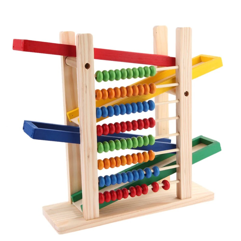 Wood Toy - Wooden Abacus & Car Slide Learning Toy - Zambeel