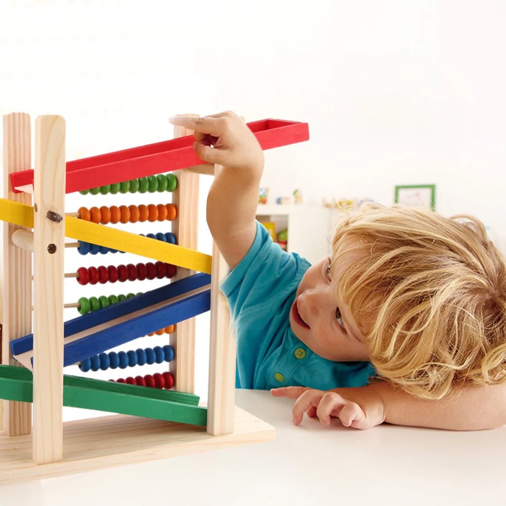 Wood Toy - Wooden Abacus & Car Slide Learning Toy - Zambeel