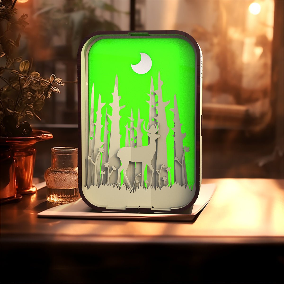 Woodcarving Light Creative Gift Minimalist Bedside Night Light Decoration Desktop Decoration Birthday Gift - Zambeel