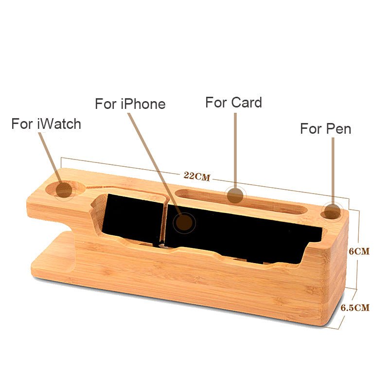 Wooden Charging Station Phone Holder - Zambeel
