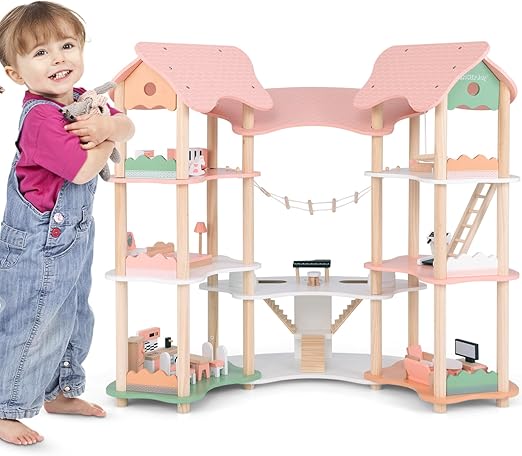 Wooden Dream Doll House Playset © - Zambeel