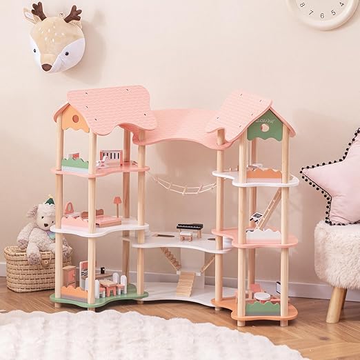 Wooden Dream Doll House Playset © - Zambeel