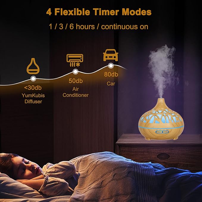 Wooden Lattice Ultrasonic Aroma Diffuser - Zambeel