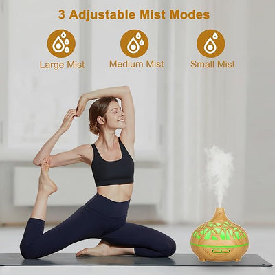 Wooden Lattice Ultrasonic Aroma Diffuser - Zambeel