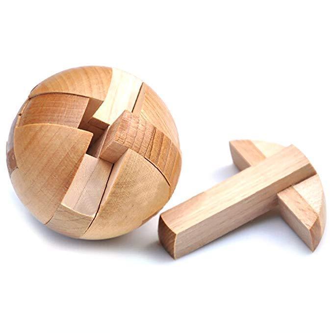 Wooden Puzzle Magic Ball Brain Teasers Intelligence Game - Zambeel