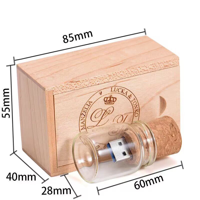 Wooden Wish Drift Bottle USB Disk - Zambeel