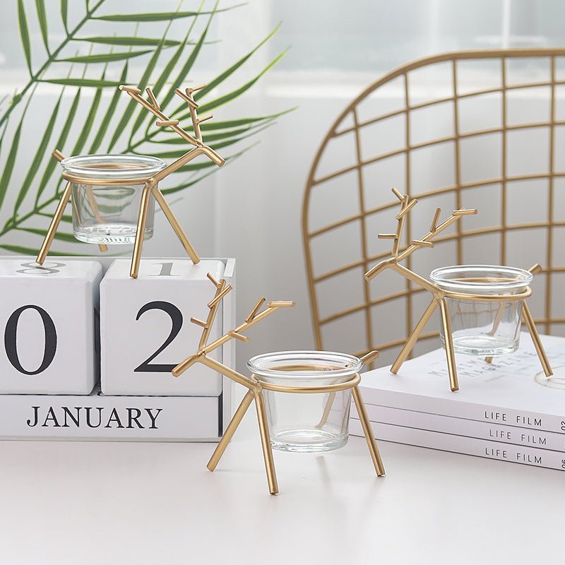 Wrought Iron Fawn Candle Holder - Zambeel