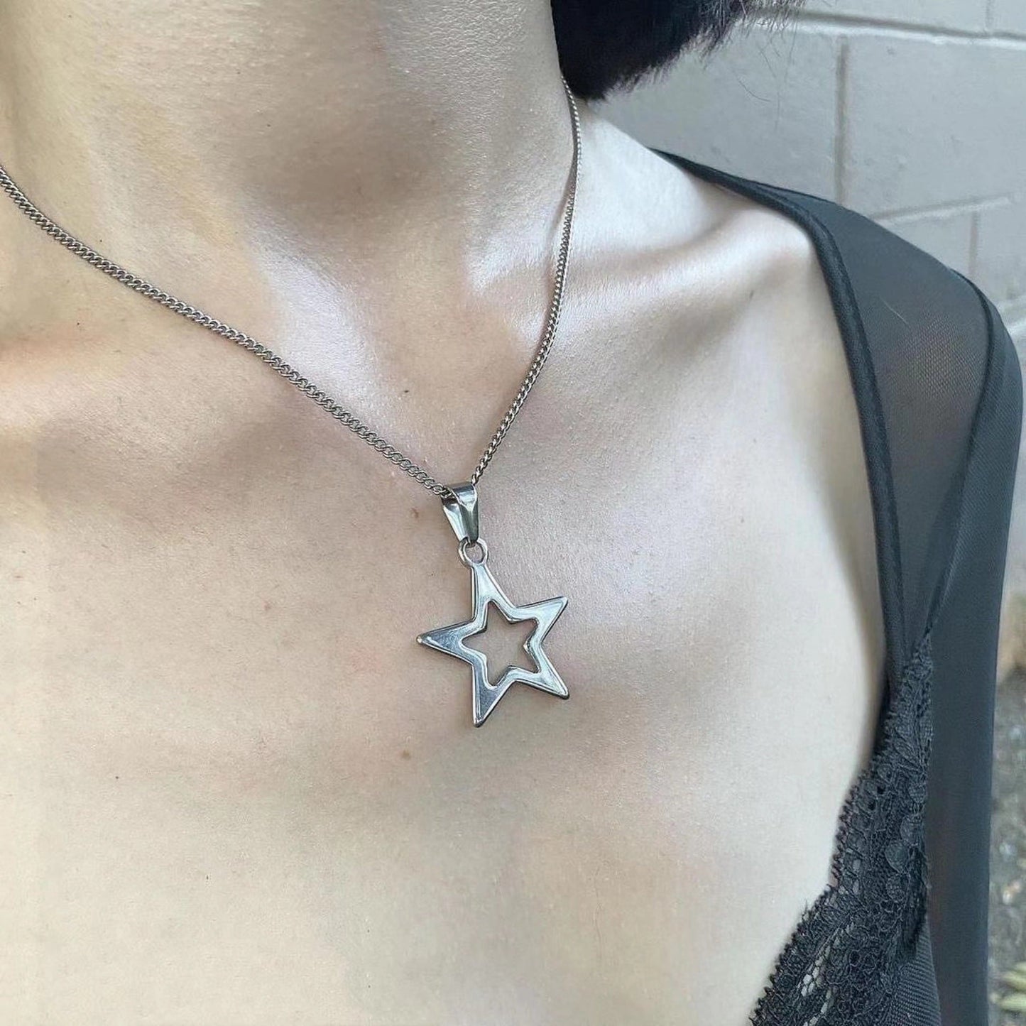 Y2g Pentagram Necklace Minority Simple Ins Hip Hop Clavicle Chain - Zambeel